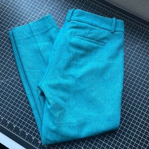 J. Crew Factory Aqua Herringbone City Fit Skimmer Pants 4 Small